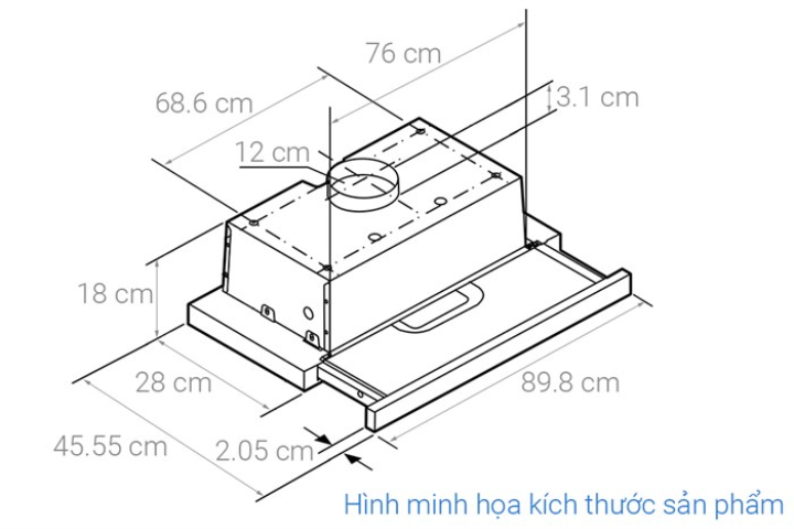 Máy hút mùi âm tủ Bosch DFT93AC50