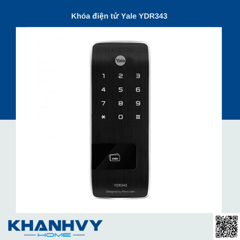 Sản phẩm Khóa điện tử Yale YDR343 được phân phối chính hãng tại Khánh Vy Home