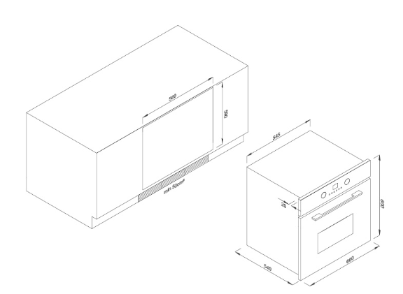 Kích thước lắp đặt lò nướng EB-56ERG-5C11