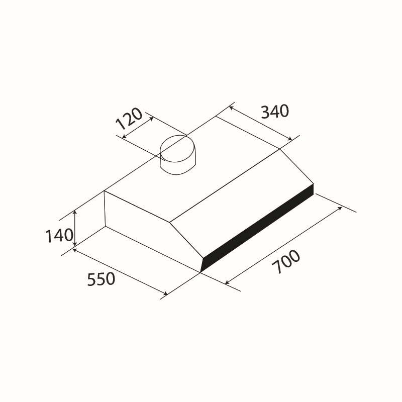 Hình kỹ thuật máy hút khử mùi KF-701I