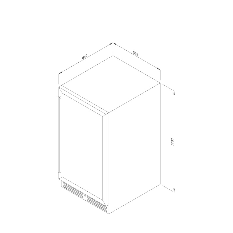 Kích thước lắp đặt Tủ Bảo Quản Rượu Độc Lập MWC-89S