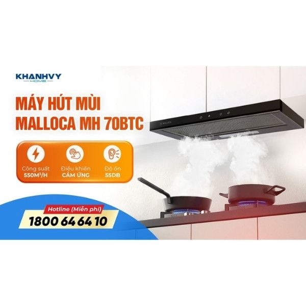 Máy hút khói khử mùi âm tủ Malloca MH 70BTC