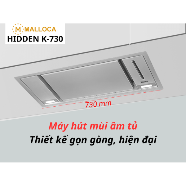 Máy hút khói khử mùi âm tủ Malloca Hidden K-730