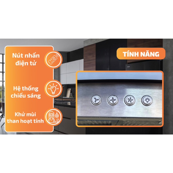 Máy hút khói khử mùi áp tường Malloca MC 750E