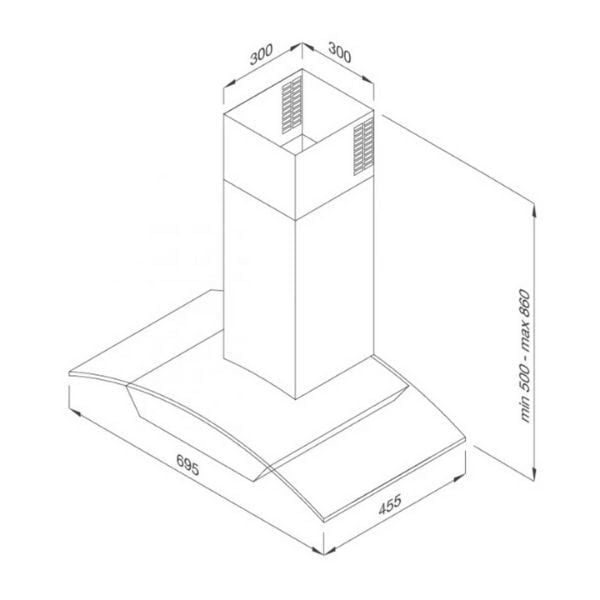Máy hút mùi áp tường Malloca MC-7018HS