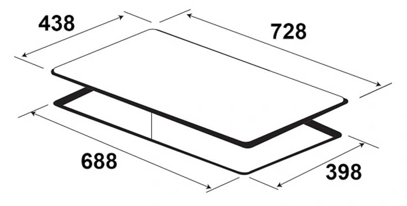 Kích thước bếp điện từ KAFF KF-EG900IH