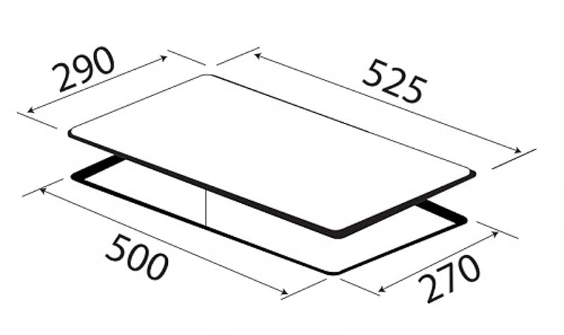 Kích thước bếp từ Domino Kaff KF-H33DIS