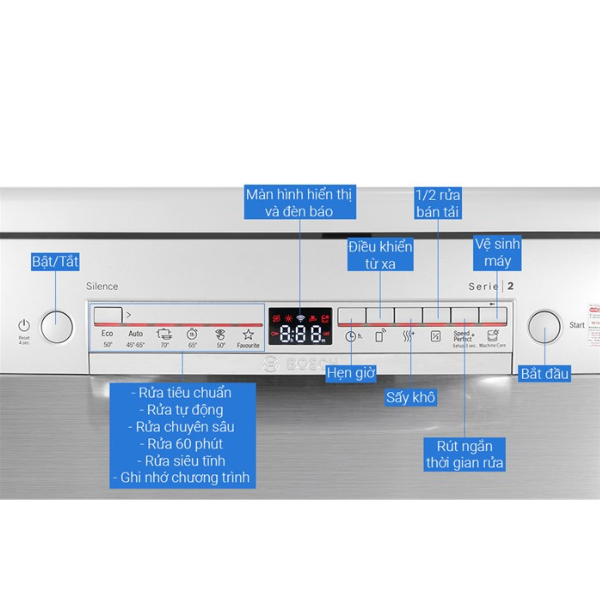 Máy rửa chén Bosch SMS2HAI12E Series 2 13 bộ, độc lập