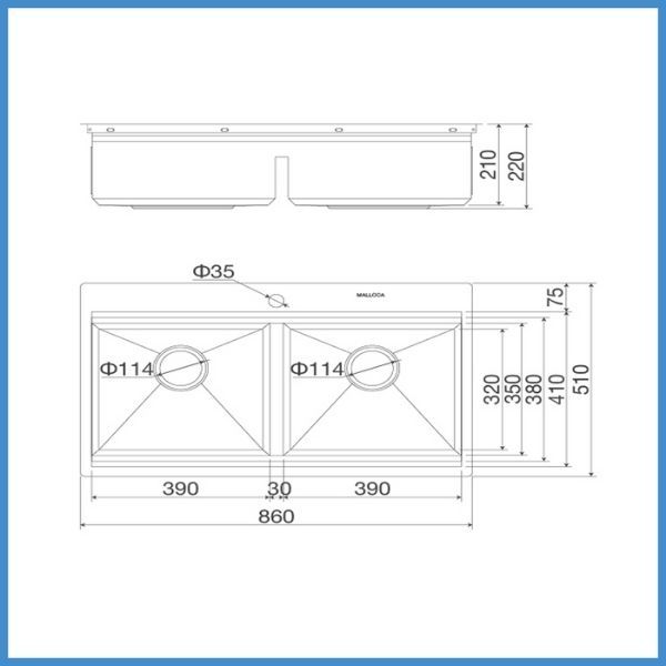 Chậu rửa bát Malloca MS 862
