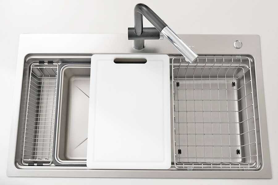 Chậu rửa bát Konox KN8751TS Dekor 1 hố chống xước Workstation Sink
