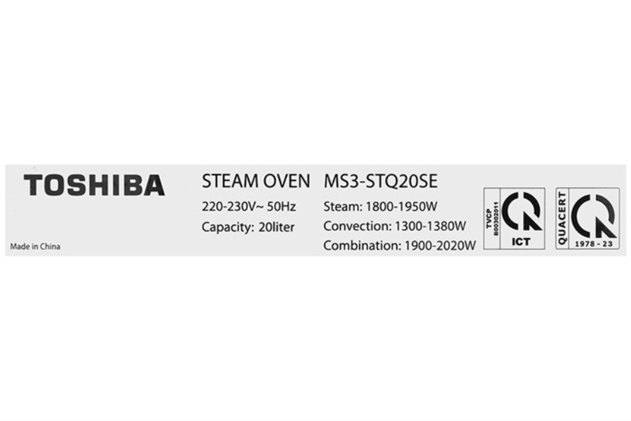 Lò hấp nướng Toshiba MS3-STQ20SE(BK)20L để bàn 20L