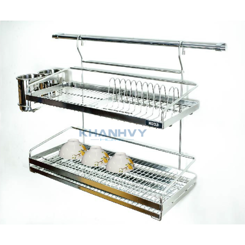  Chén dĩa khô thoáng với kệ chén 2 tầng + thanh treo 201026, 201027, 201028, 201029 tại Khánh Vy Home