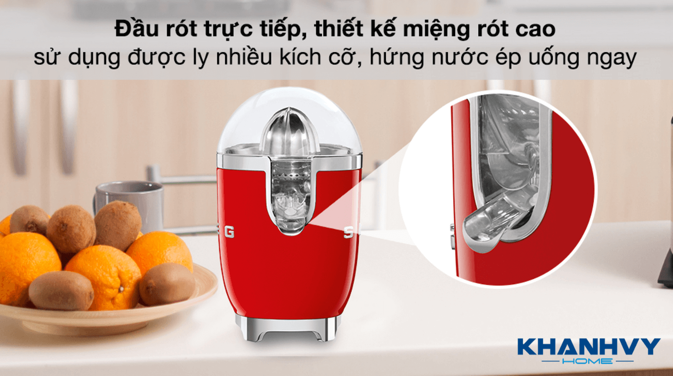 Vòi máy được thiết kế để rót trực tiếp dung dịch nước ép cùng với thiết kế chống nhỏ giọt tiện lợi