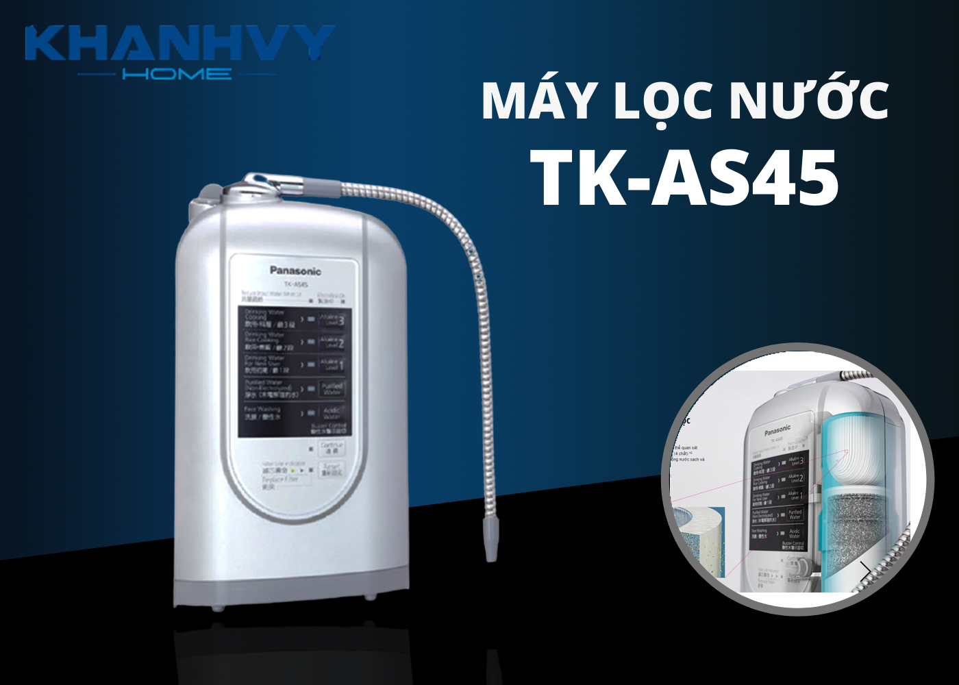 Máy điện giải ion kiềm Panasonic TK-AS45