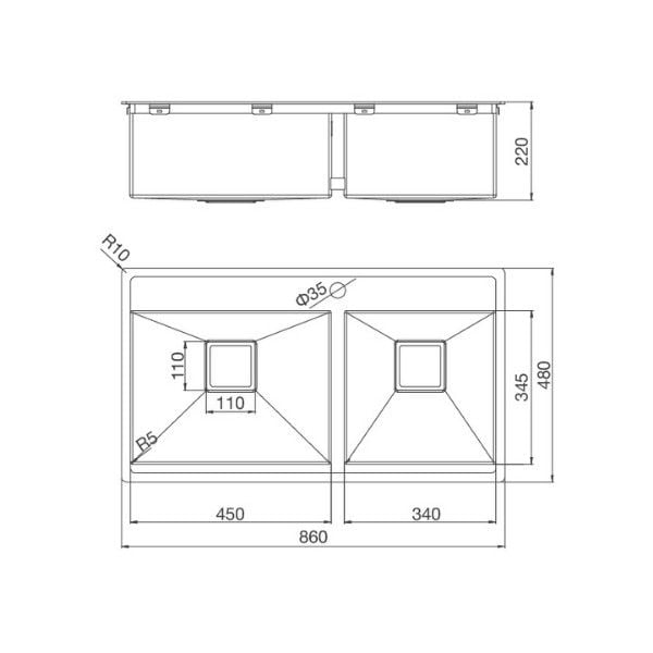 Chậu rửa bát Malloca MS 6304T