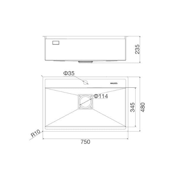 Chậu Rửa Malloca MS 6302 ST 1 Hố Lớn