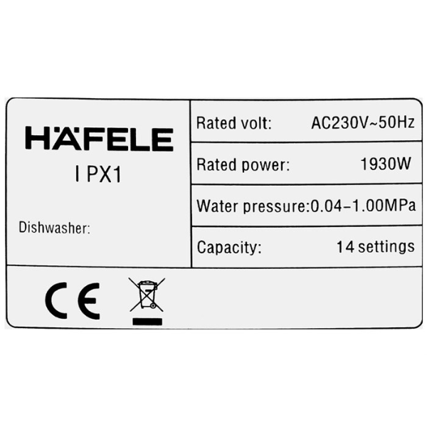 Máy rửa chén Hafele HDW-F60EB 538.21.310 độc lập