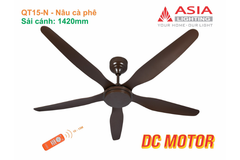 Quạt trần Asia Lighting QT15-N 5 cánh màu nâu