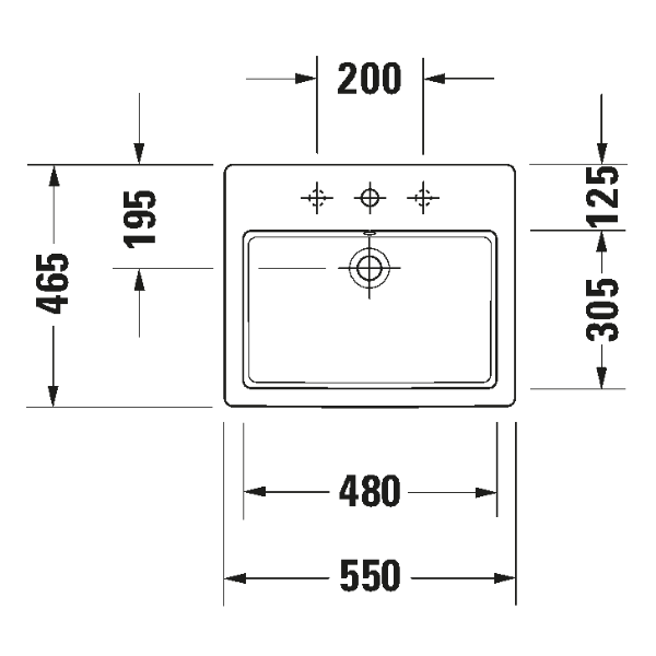 Chậu lavabo dương vành Duravit VERO 0315550000