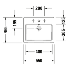 Chậu lavabo dương vành Duravit VERO 0315550000