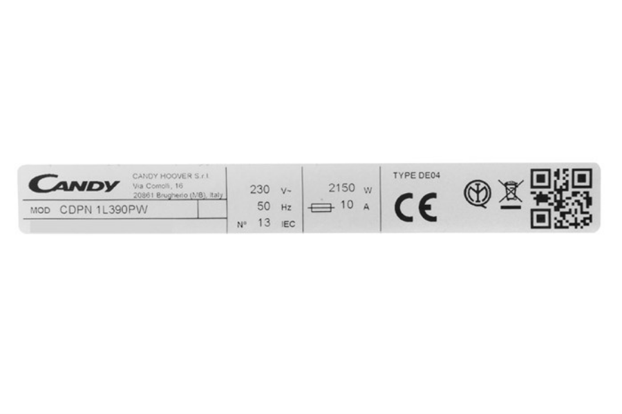 Máy rửa chén Candy CDPN 1L390PW Độc lập
