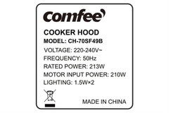 Máy hút mùi âm tủ Comfee CH-70SF49B