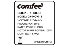 Máy hút mùi kính cong Comfee CH-70CV71B