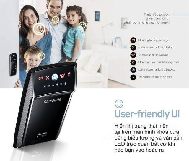 Hiển thị trạng thái hiện tại trên màn hình khóa cửa bằng biểu tượng
