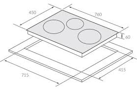  Kích thước bếp và kích thước khoét đá lắp đặt bếp điện từ Eurosun EU-T881G