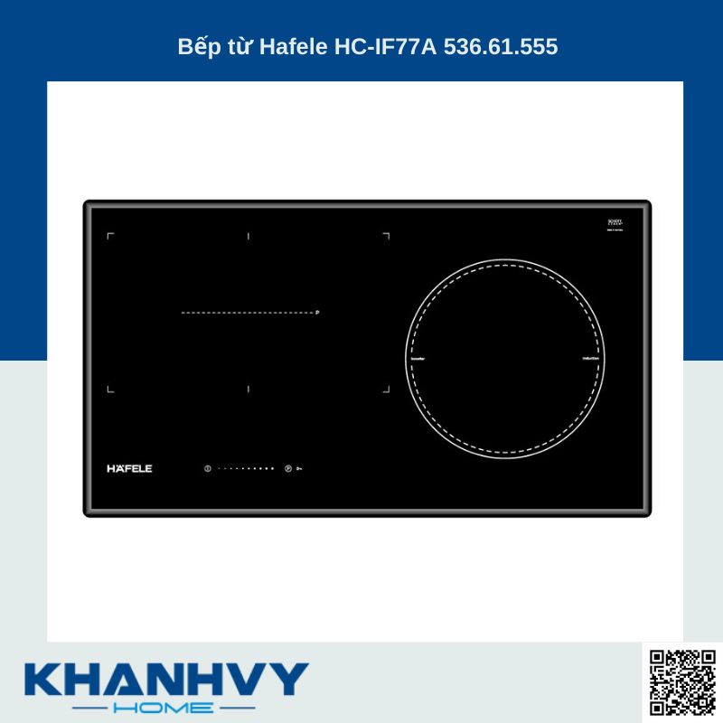 Bếp từ Hafele HC-IF77A 536.61.555 với 3 vùng nấu tiện lợi