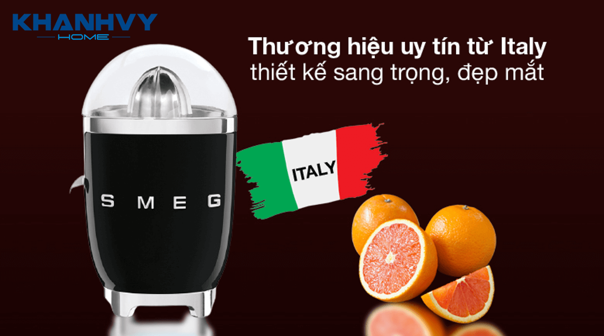 Máy vắt cam SMEG CJF01BLEU 535.43.640 được nhiều chị em nội trợ lựa chọn nhờ thiết kế nhỏ gọn và sang trọng, vô cùng nổi bật trong nhà bếp hiện đại