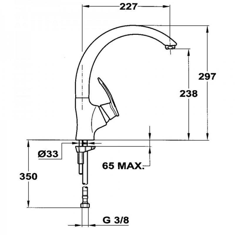 Thông số kích thước vòi rửa chén MC 10 plus 97911502