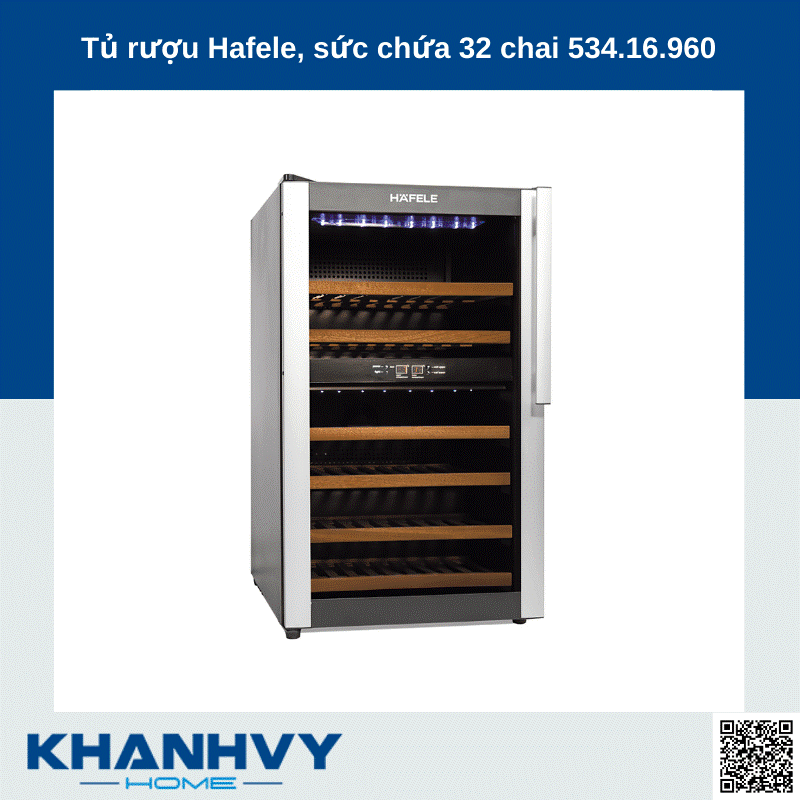 Sản phẩm tủ rượu Hafele, sức chứa 32 chai 534.16.960