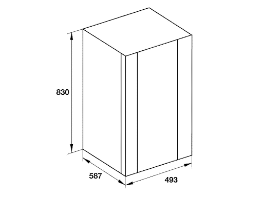 Kích thước lắp đặt tủ rượu Hafele, sức chứa 32 chai 534.16.960