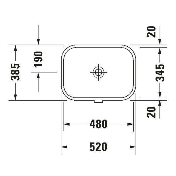 Chậu lavabo âm bàn Hansgrohe Duravit Happy D.2 0457480000