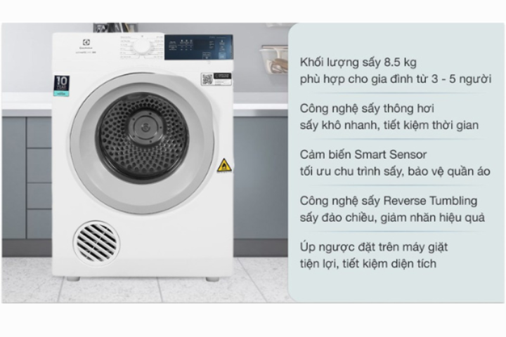 Máy sấy thông hơi Electrolux EDV854J3WB 8.5kg