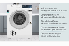Máy sấy thông hơi Electrolux EDV854J3WB 8.5kg