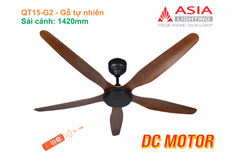 Quạt trần Asia Lighting QT15-G01 5 cánh màu gỗ