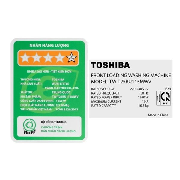 Máy giặt Toshiba TW-T25BU115MWV(MG) Inverter 10.5 kg
