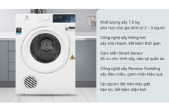 Máy sấy thông hơi Electrolux EDV754H3WB 7.5kg