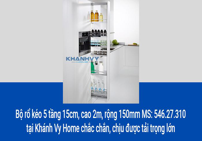 Bộ rổ kéo 5 tầng 15cm, cao 2m, rộng 150mm MS: 546.27.310 tại Khánh Vy Home chắc chắn, chịu được tải trọng lớn