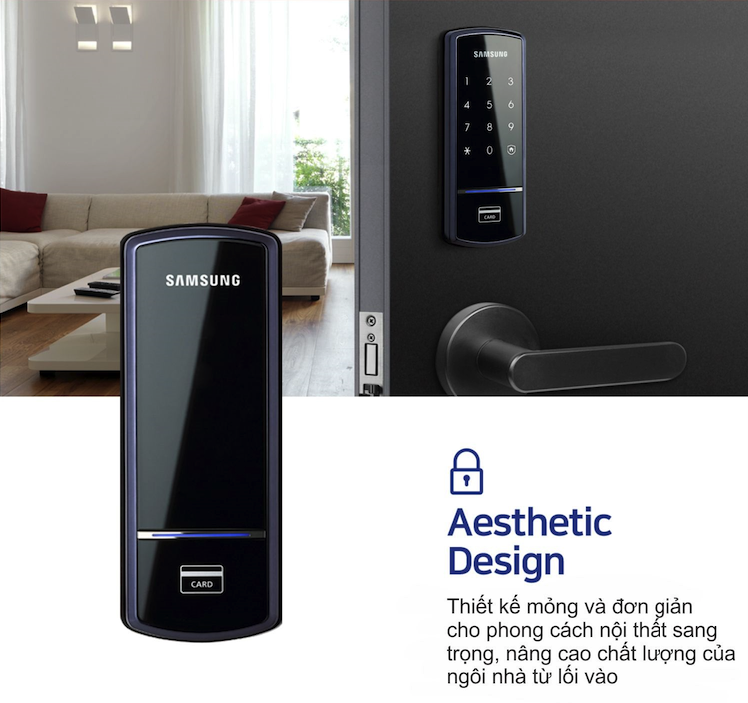 Khóa điện tử Samsung SHS-D600XMK/EN có thiết kế sang trọng