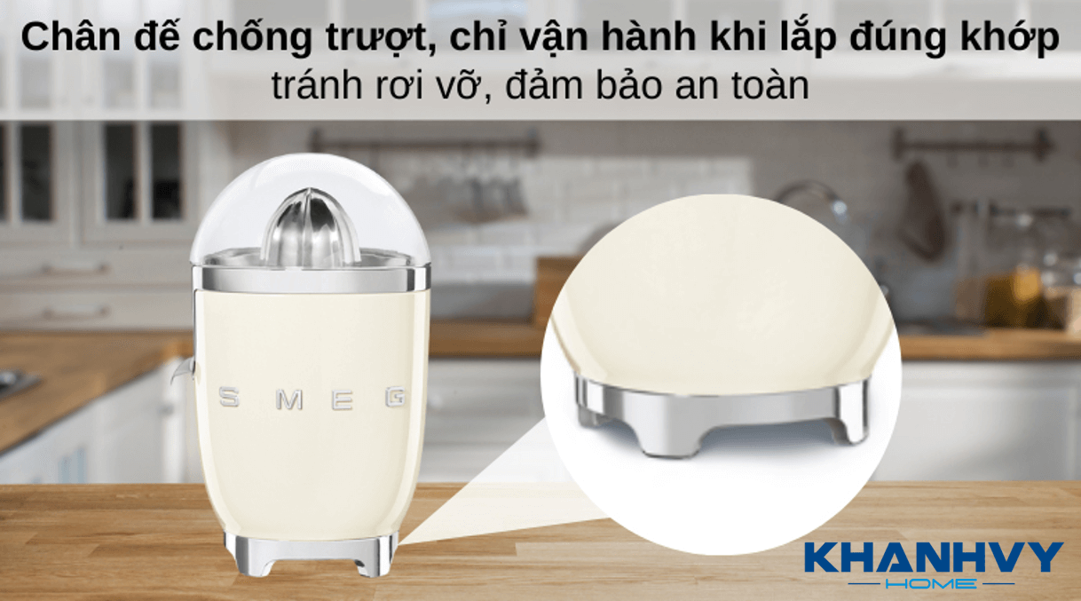 Đầu vắt, dao khoét và lưới lọc làm từ thép không gỉ ít bị ăn mòn, không gây biến chất khi sử dụng