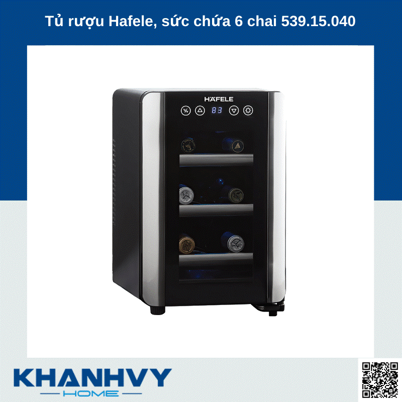Sản phẩm tủ rượu Hafele, sức chứa 6 chai 539.15.040