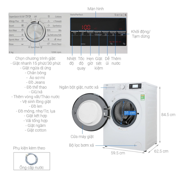 Máy giặt Bosch WAT24480SG 8kg Series 6