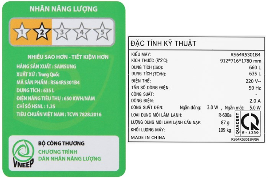 Tủ lạnh Samsung RS64R5301B4/SV 635 lít
