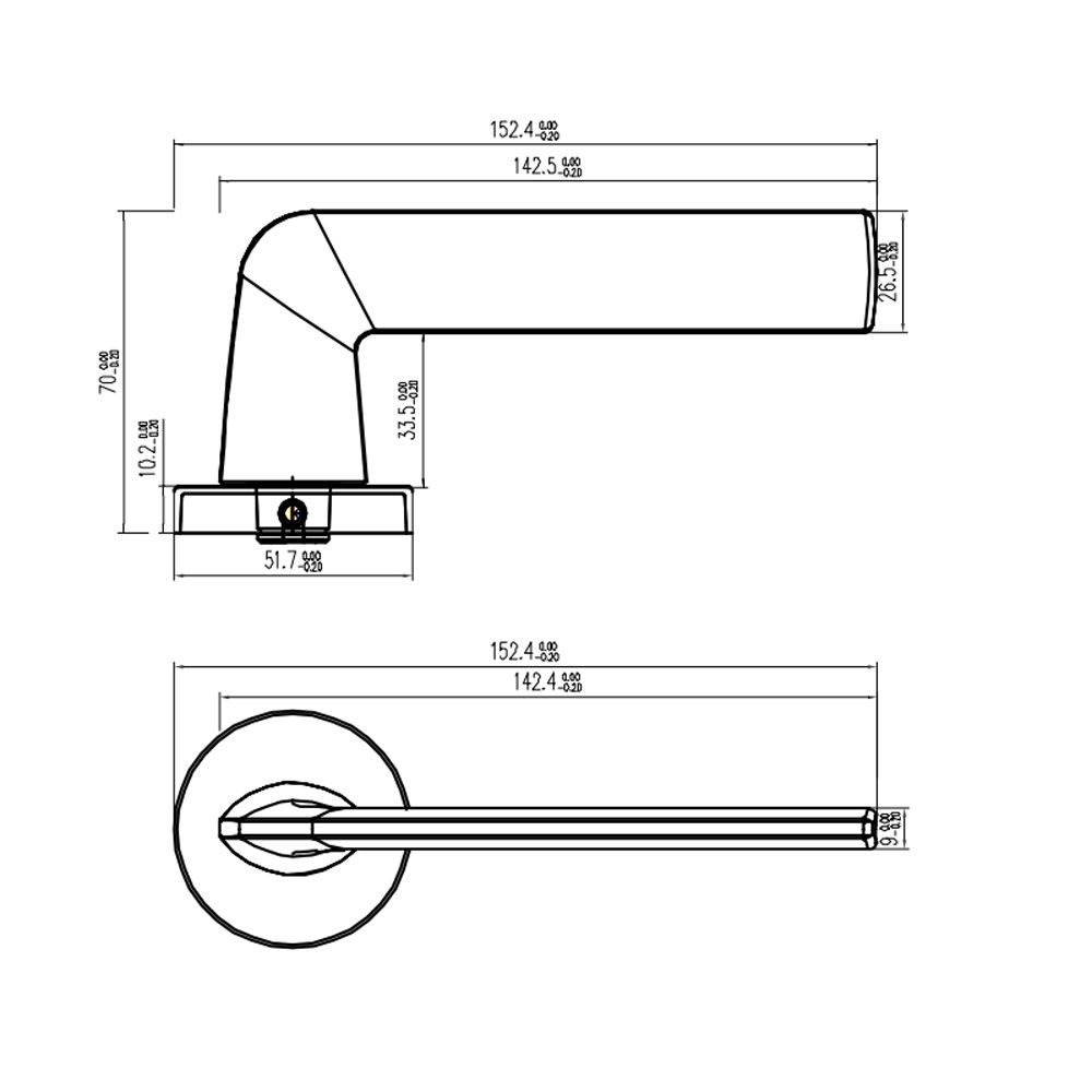 Bộ khóa tay nắm gạt DIY Hafele 499.63.600 Set A- Cửa chính
