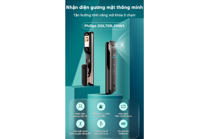 Khóa điện tử Philips DDL709-7HWS Copper