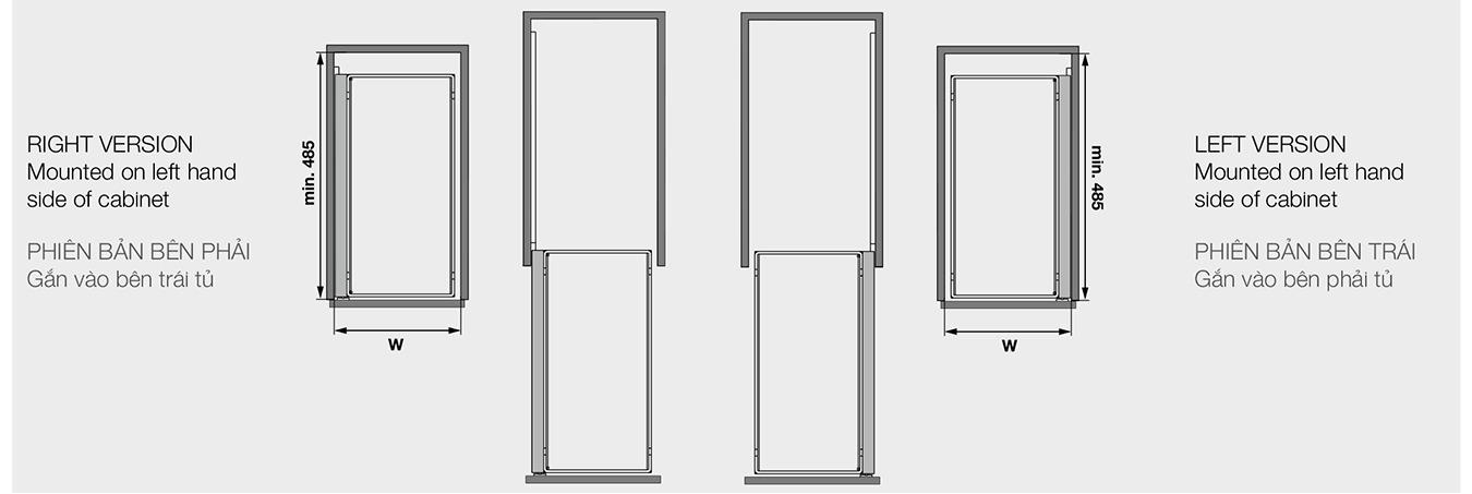 Thông số kỹ thuật bộ rổ kéo chai lọ Hafele 545.53.760 tại Khánh Vy Home