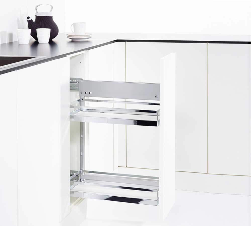 Công việc nội trợ dễ dàng hơn với bộ rổ kéo chai lọ Hafele 545.53.760 tại Khánh Vy Home